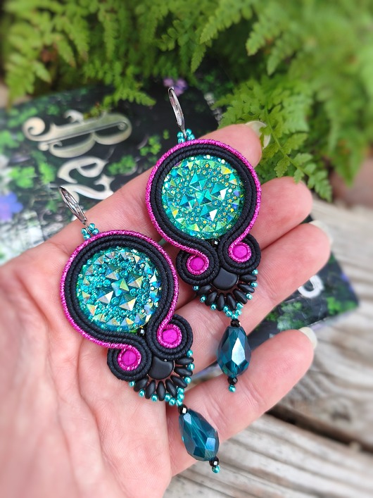 kolczyki soutache Kolczyki sutasz Black Blask