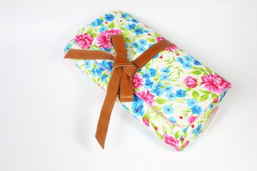 Kopertówka MiniBow Floral + Caramel Leather Zuzia Górska