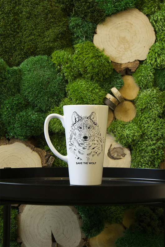 Kubek Latte Wilk AllbagAllprints