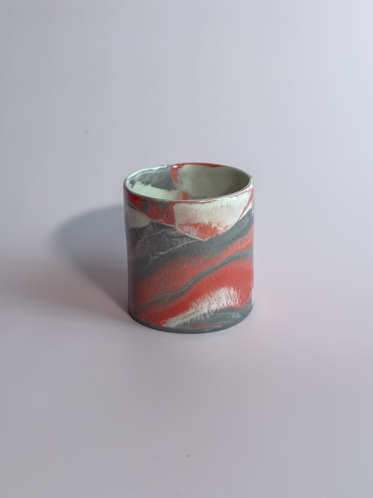 kubki Czarka / kubek nerikomi czerwono-szary