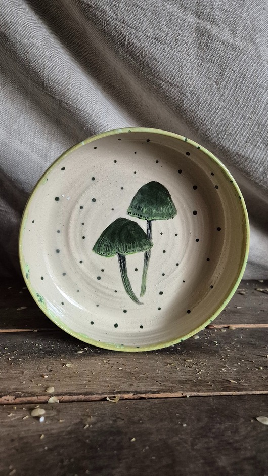 patery i talerze Wigotnica Talerz Głeboki na owsiankę, dla Grzybiarza, Talerz ilustrowany Grzyb