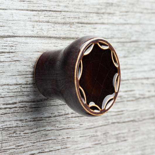 gałki do mebli Ceramiczna gałka do mebli, ciemnobrązowa, wz.5
