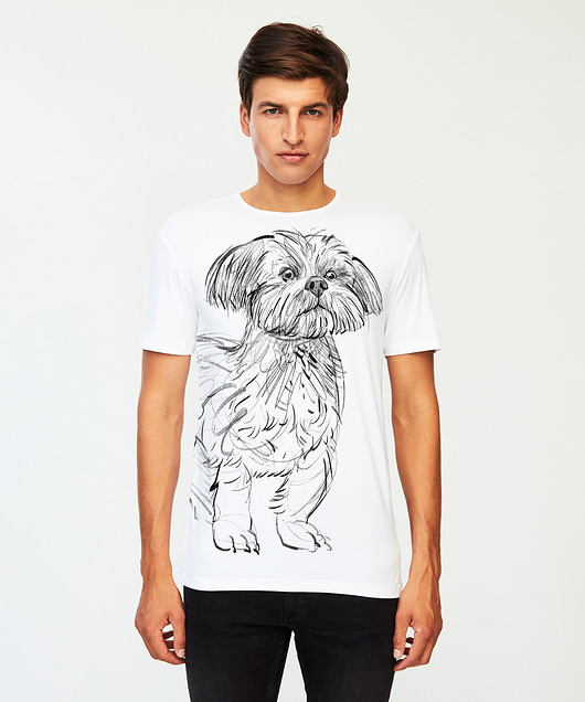 t-shirty męskie Shih Tzu Dog Men's T-shirt white