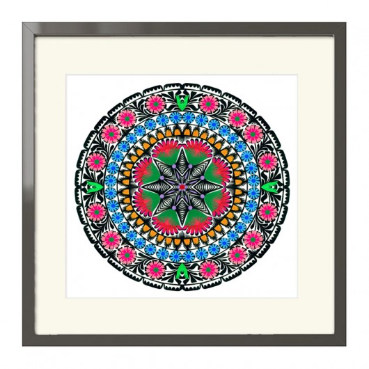 Floral Art Papercuts Mandala  na ludowo