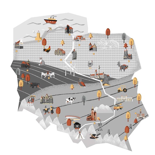naklejki ścienne do pokoju dziecka Naklejka mapa Polski szara 150x100cm