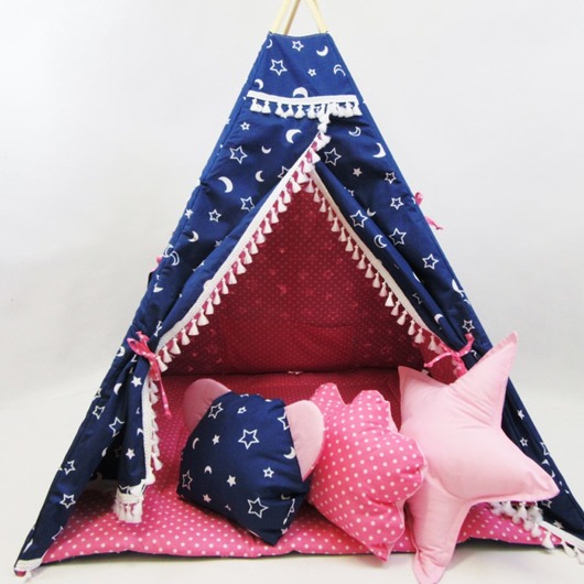 Dwustronne Tipi Granatowy Róż Enitka Sweet Baby Room