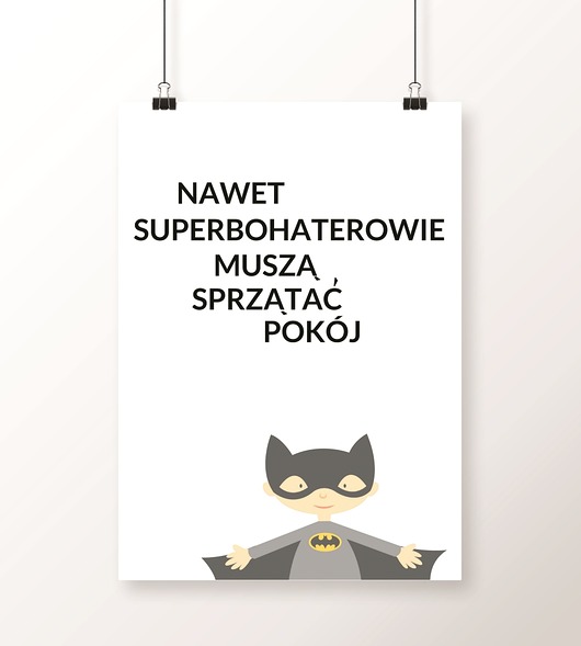 Plakat / SUPERBOHATER SPRZĄTA POKÓJ A3 Well Wall