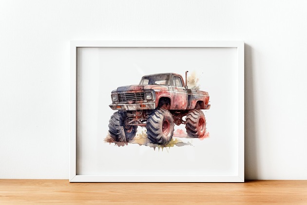 obrazy i plakaty do pokoju dziecięcego Plakat Monster Truck P190