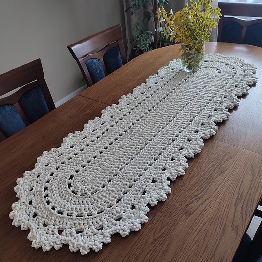 obrusy i serwetki Bieżnik owalny ze sznurka bawełnianego 50cmx150cm
