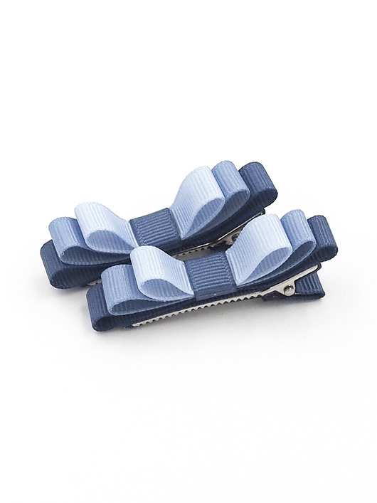 ozdoby do włosów dla dzieci Spinki do włosów Basic Bow Blue Little Flowers