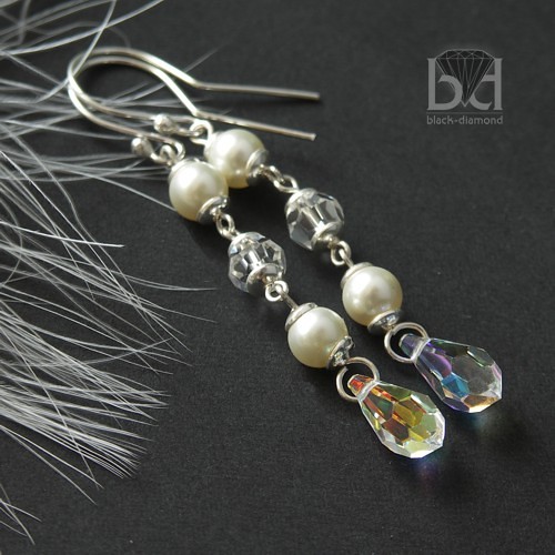 Ślubnie kryształ Swarovski Ecru Black Diamond