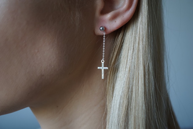 Srebrne wiszące kolczyki krzyże VENA Jewellery