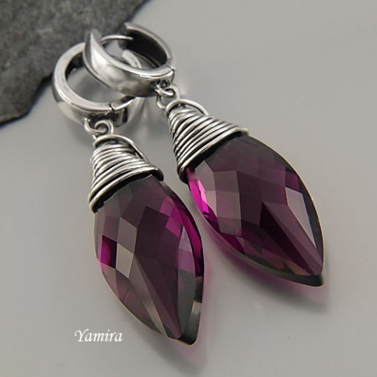 kryształ Swarovski Amethyst exclusive (30mm) - kolczyki yamira