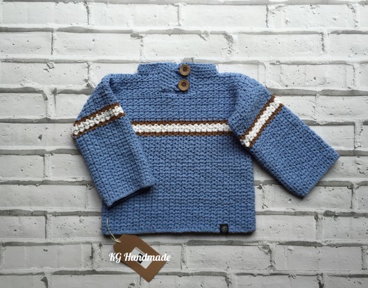 Sweterek dla chłopca ręcznie robiony KG Handmade