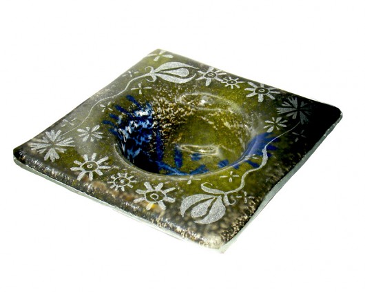 świecznik OLIWKOWY Borowska Glass Design