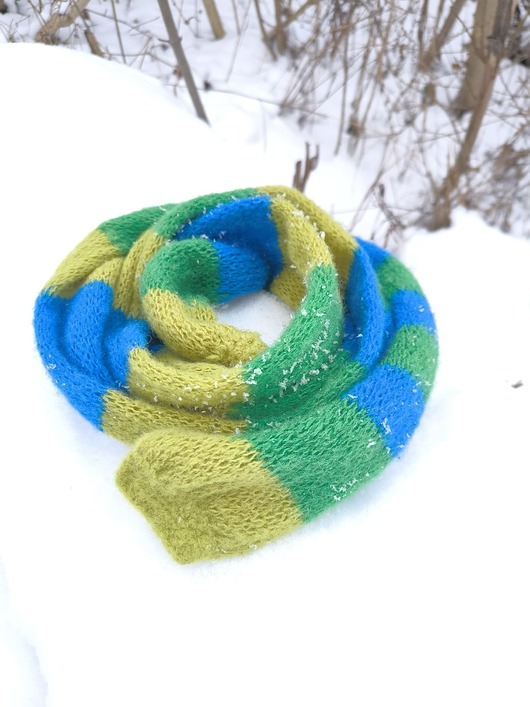 szale damskie Szaliczek w paski z alpaki ALPACZINA kolory