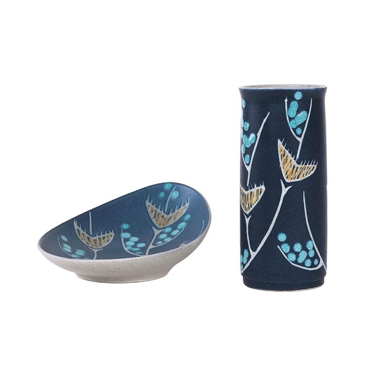 wazony Zestaw ceramiczny, duński design, lata 70, Backhausen & Brandborg, S