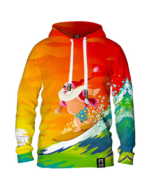 bluza z kapturem damska Damska Bluza z kapturem DR.CROW St Claus Surfing