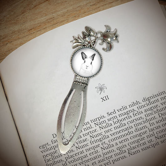 zakładki do książek Zakładka do książki - Królik - lilia