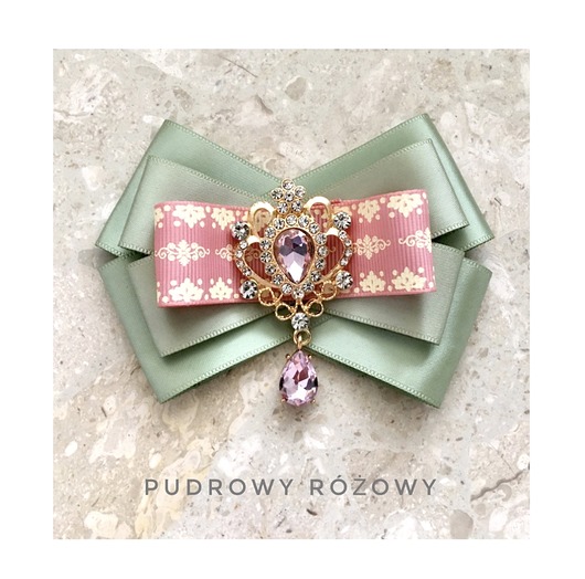 broszki Delikatna zielona Brosza z Różem NEW