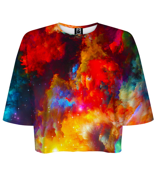 t-shirt damskie DR.CROW T-shirt Krótki CROP Fraktal