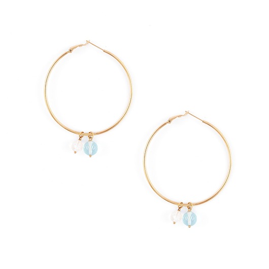 kolczyki - inne Duże koła Akwamaryn i Kryształ Górski