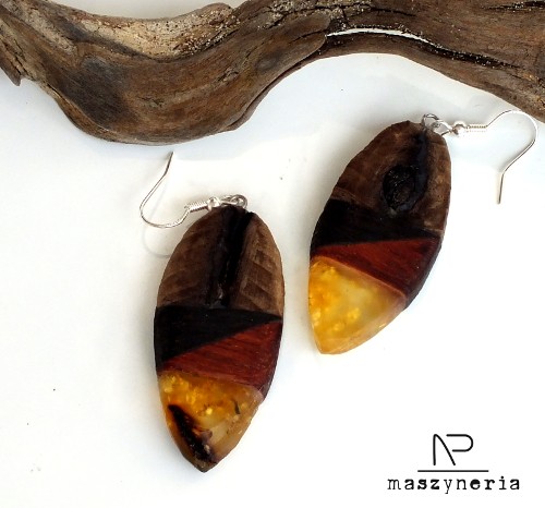 Wood&Amber Kolczyki Maszyneria