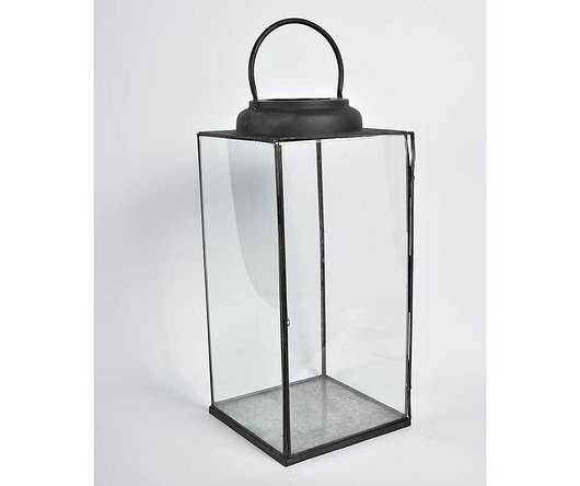 Lampion Nero szklany 2B, czarny, metal, szkło Home Design