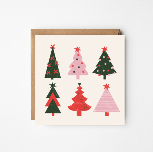 kartki okolicznościowe - wydruki Autorska kartka świąteczna "Choinki"