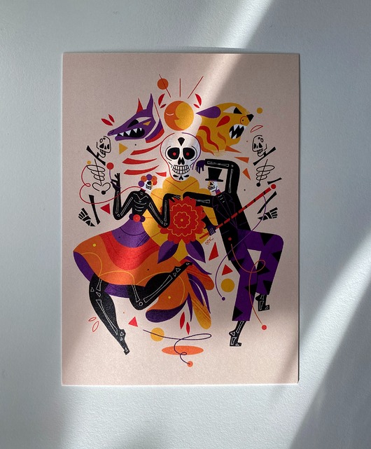 kartki okolicznościowe - wydruki Pocztówka "El Dia de los Muertos"