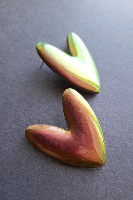 kolczyki z masy plastycznej Kolczyki ecce serce no19