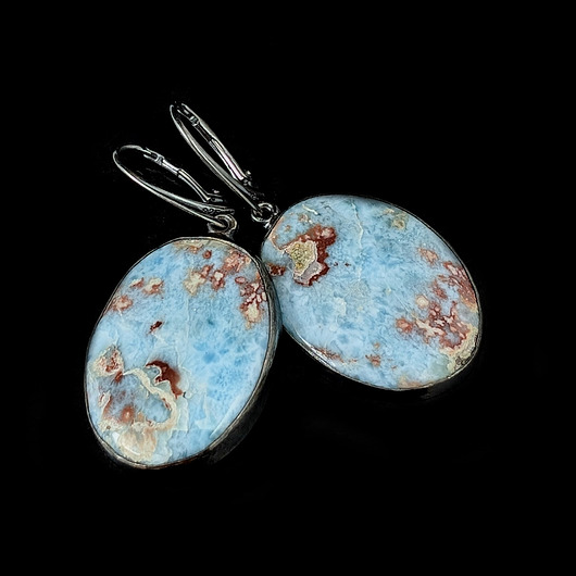 kolczyki wire wrapping Baśniowe larimary