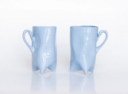 Niebieska porcelana dwa kubeczki