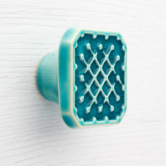 gałki do mebli Gałka do mebli turkusowa wz.7