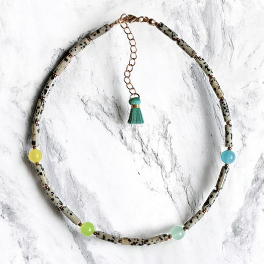 chokery Choker : summer JASPER collection : jaspis i jadeit