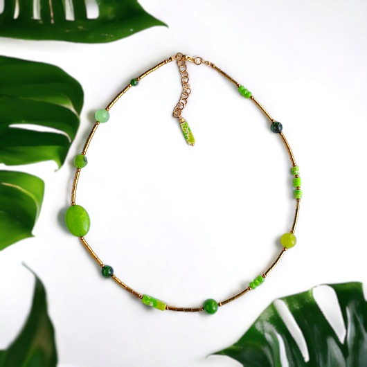 chokery Naszyjnik GREEN : choker : summer collection - ZIELONY NASZYJNIK