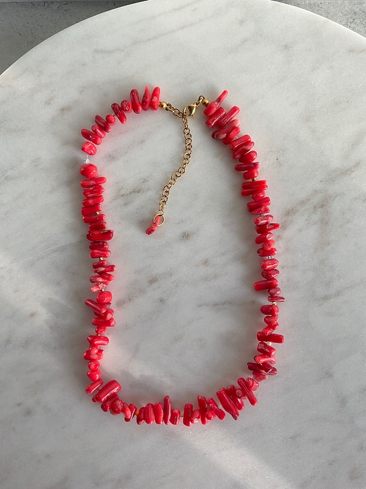 chokery Naszyjnik z czerwonego koralowca