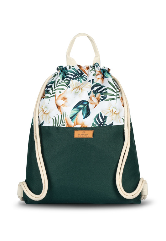 Plecak wodoodporny monstera na zielonym spodzie MAREMI Design
