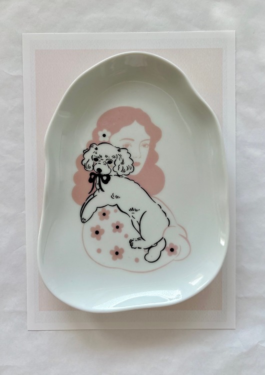 pojemniki na biżuterię Talerzyk na biżuterię  - Dama z pieskiem