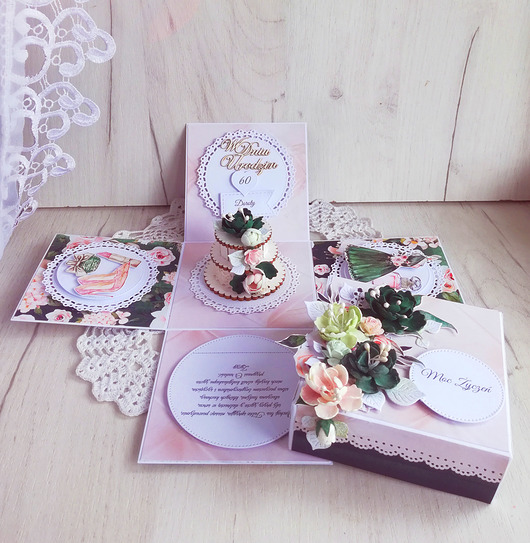 Exploding box urodzinowy z tortem Lady GOTOWY Lulaczkowo