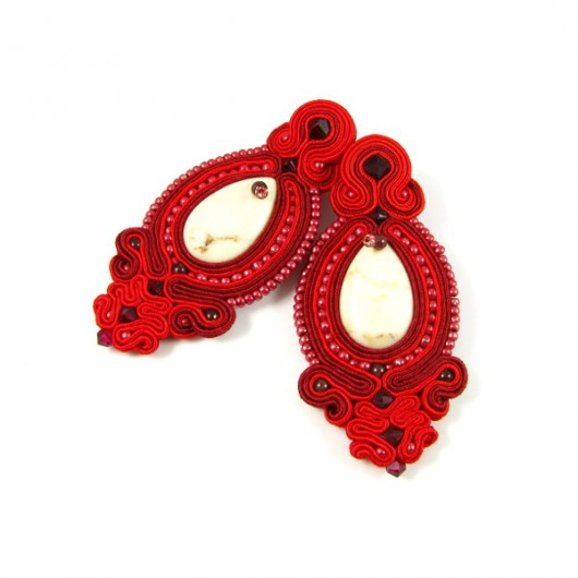 Fairytale soutache - howlit w czerwieniach PiLLow Design