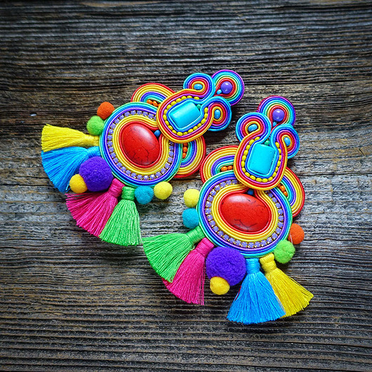 kolczyki soutache Kolczyki Lofi- wykonane na zamówienie Pani Michaliny