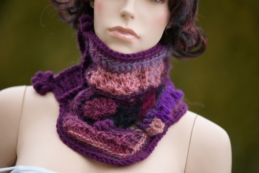 Komin - ocieplacz " BOHEMA VIOLET " HERBE DESIGN