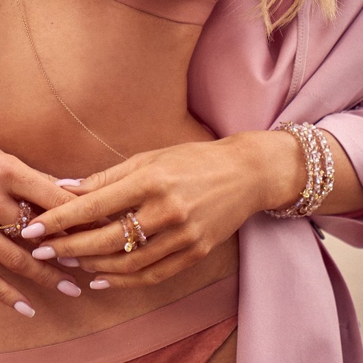 bransoletki ze szkła Bransoletka potrójna Crystal Beige