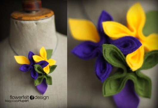 yellow olive purpure FlowerFelt Design