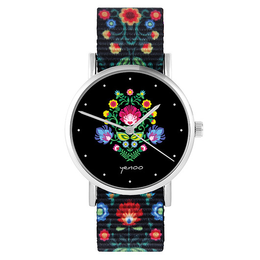 zegarki damskie Zegarek - Folkowy czarny - folk czarny, nato