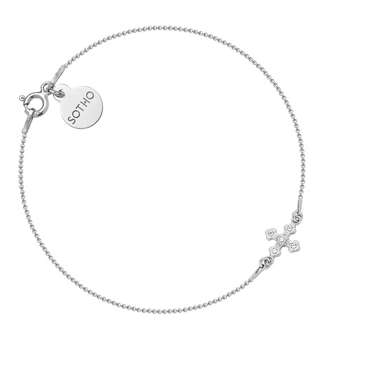 bransoletki srebrne Bransoletka z krzyżykiem SWAROVSKI CRYSTAL