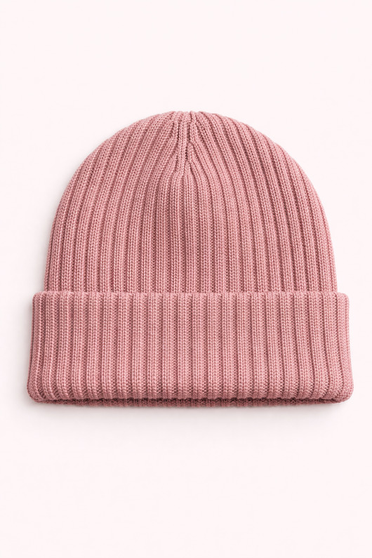 czapki damskie Czapka Simple merino różana