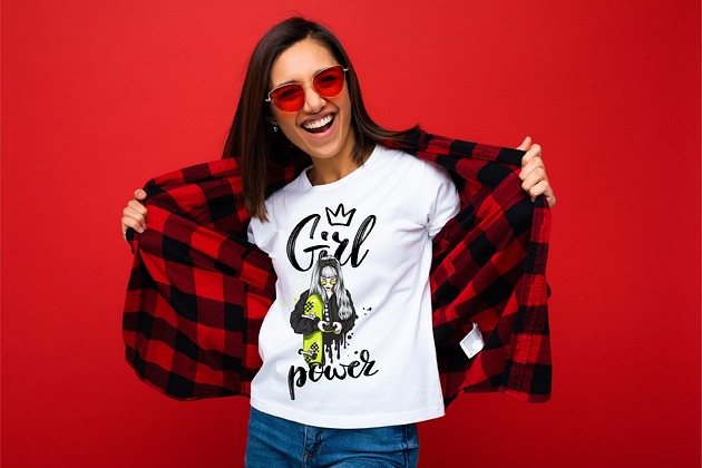 t-shirt damskie Koszulka damska biała Girl power