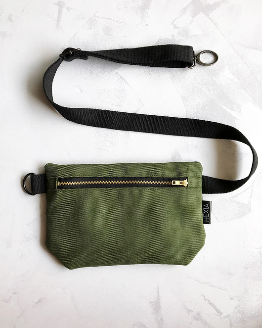 saszetka nerka Torebka na biodra, zielona butelkowa